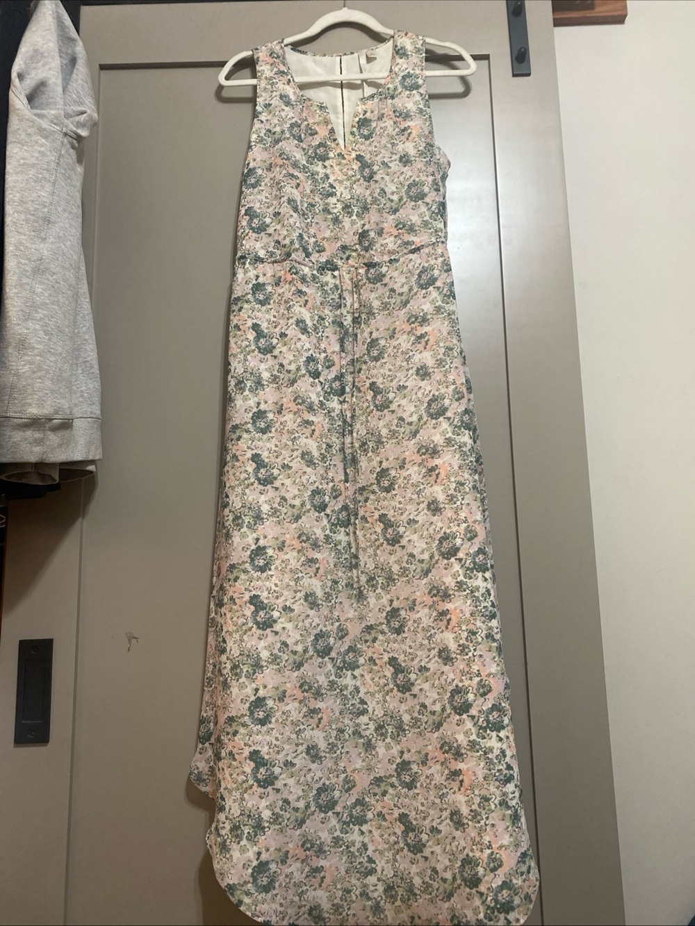 LC Lauren Conrad Pink and Green Floral Maxi Dress